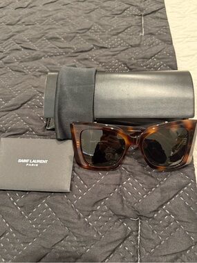 Saint Laurent Monogram Acetate 54MM Blaze Rectangular Sunglasses